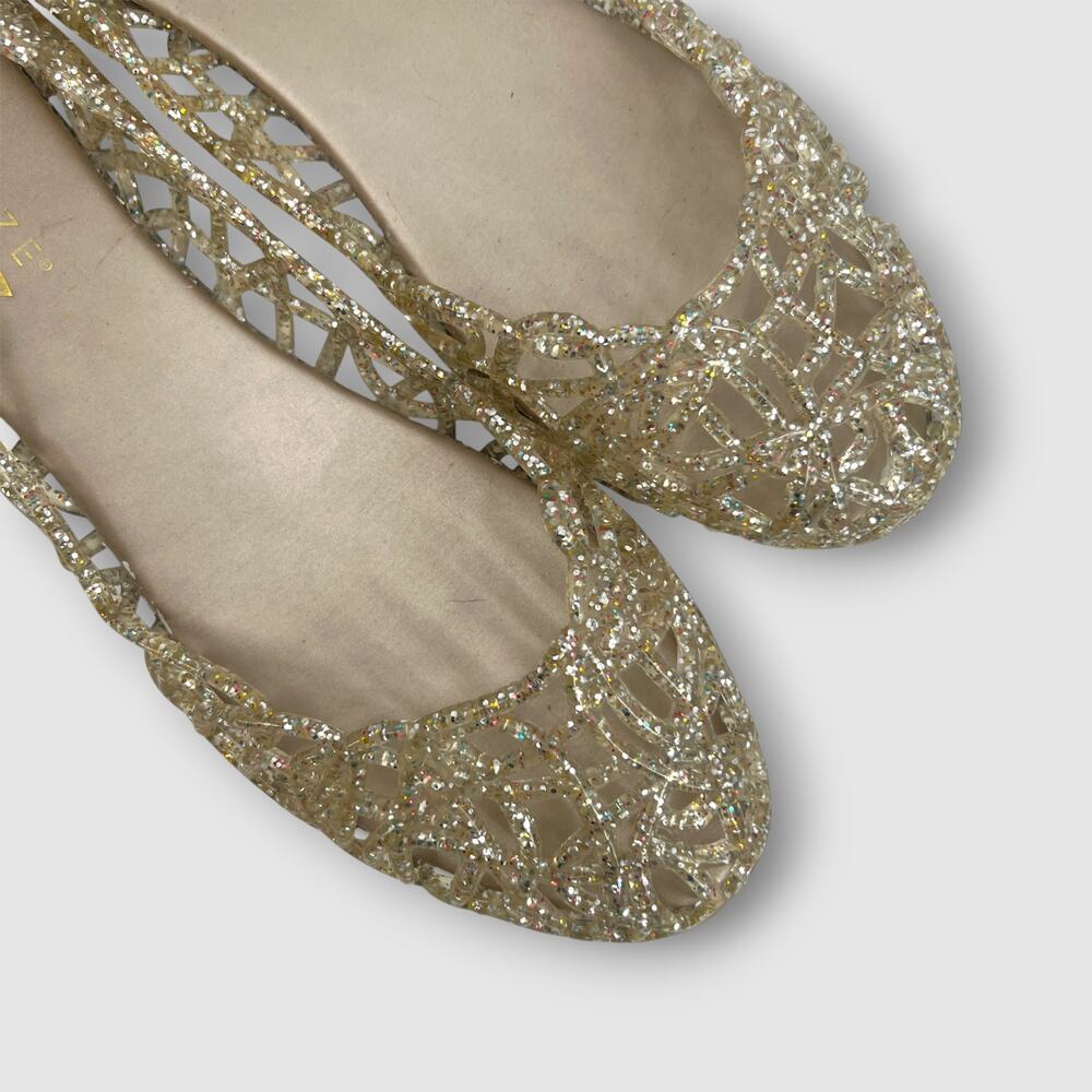 Glaze Gold Glitter Jelly Ballet Flats Women’s Size 11 - Picture 3 of 7